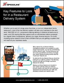 The first page of the Key Features to look for in a Restaurant Delivery System guide