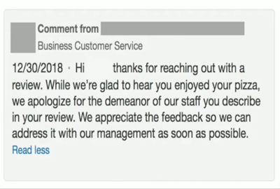 Handling Online Reviews - Good Response