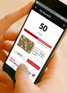 Pizza Garden mobile app open on an iPhone
