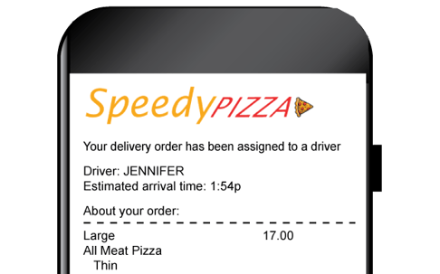 8. For deliveries, the order is assigned to a driver, and the customer receives an email with the ETA.
