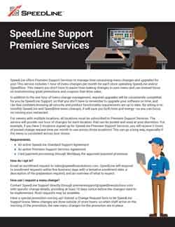 SpeedLine Premiere Support Services information sheet