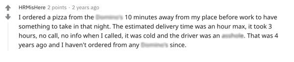 Reddit - Inaccurate delivery ETA