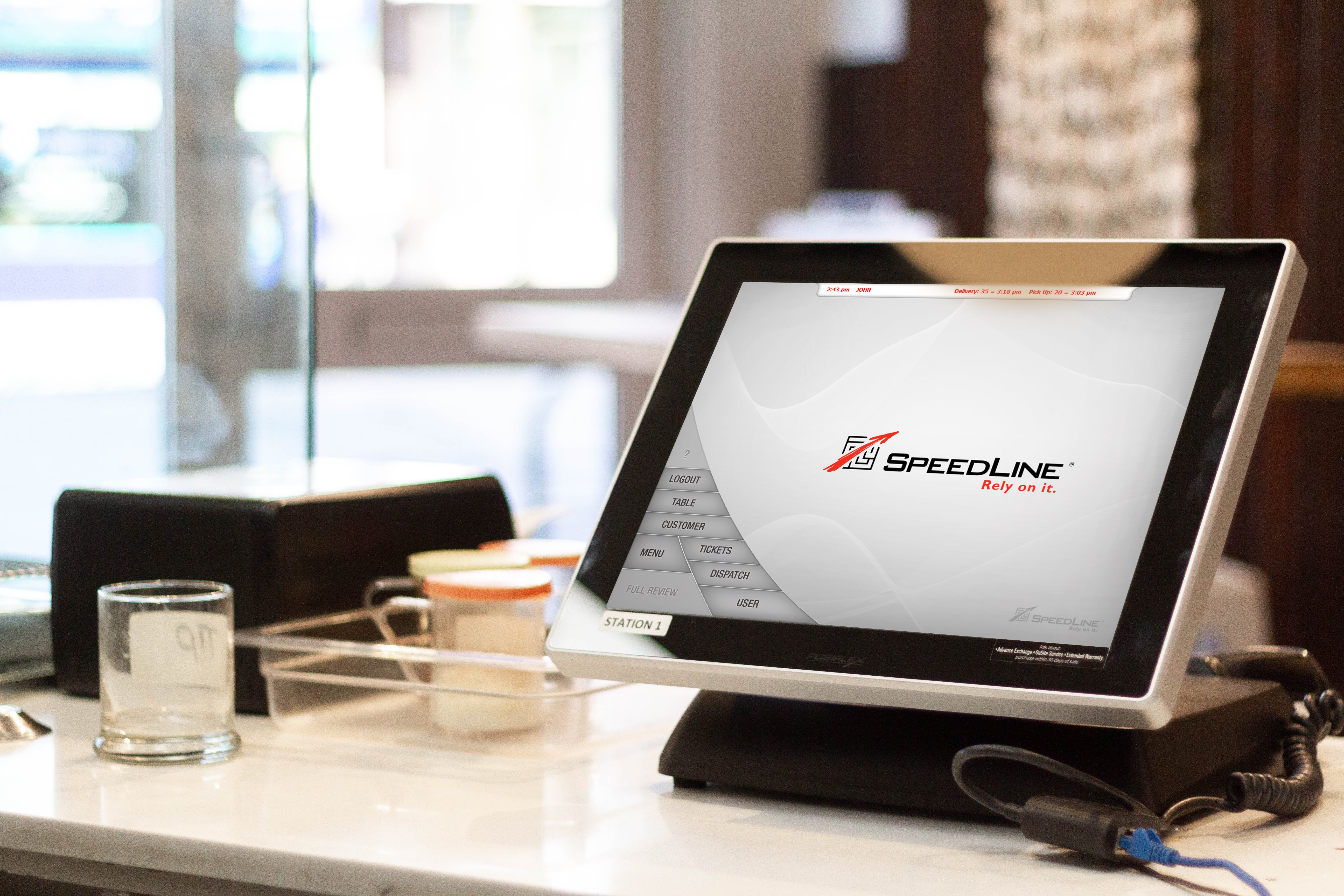 SpeedLine home swoop showing on the POS system