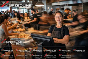 Pizza restaurant owner and staff working together to manage operations, customer service, inventory, employee scheduling, and order fulfillment in a busy pizzeria focused on long-term business success and growth