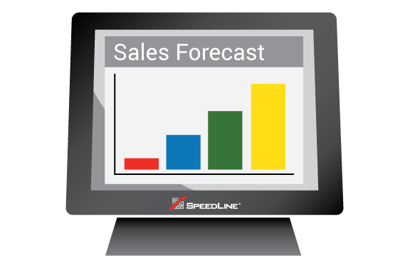 Sales forecast shown on the POS terminal